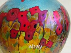 Art Verre Monet Inspiré Vase Robert Held California Poppies Signé 9 Aurene