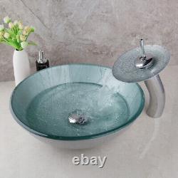 Art britannique Salle de bain Robinet en verre trempé Lavabo Vasque Mélangeur Bol de lavage Toilettes
