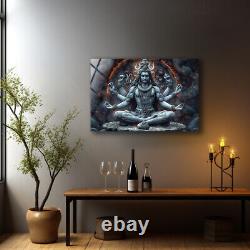 Art mural de Lord Shiva, art mural spirituel, impression sur verre, cadeau de pendaison de crémaillère