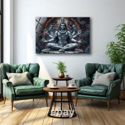 Art mural de Lord Shiva, art mural spirituel, impression sur verre, cadeau de pendaison de crémaillère