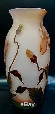 Au Début Du 20ème Siècle Allemand Cameo Art Glass Vase Par Arsall