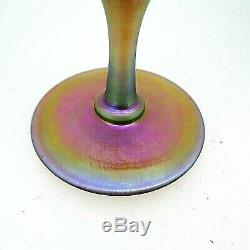 Au Début Du 20ème Siècle Steuben Aurene Favrile Or Irisé Art Glass Vase Stem