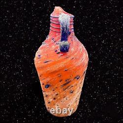 Azerbaijan Glassware Hand Blown Art Glass Textured Pitcher Vase 12t 5w Vintage