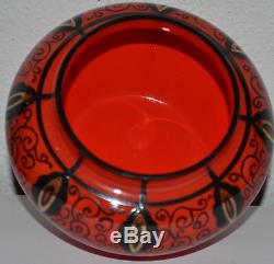 Beau Vase En Verre Loetz Tango Art Nouveau Avec Peinture En Émail, C1915