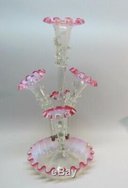 Beaux-era 22,5 6 Victorienne-piece American Art Vase En Verre Épergne C. 1880 Ex Cdn