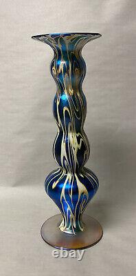 Belle Antiquité Signée Quezal American Art Glass Vase Iridescent King Tut