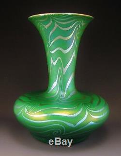 Belle Durand King Tut Art Vase En Verre Ca. 1924 Signé 9 Tiffany Quezal Era