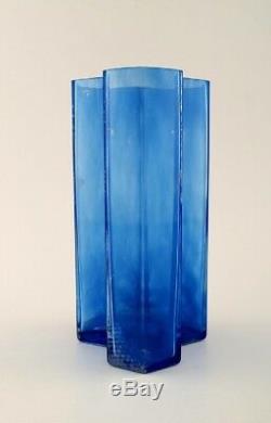 Bertil Vallien, Kosta Boda, Vase Mosaïque D'art En Verre Bleu