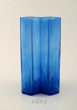 Bertil Vallien, Kosta Boda, Vase Mosaïque D'art En Verre Bleu