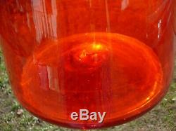 Blenko Architectural 34 MCM Orange Tangerine Art Glass Decanter Ou Vase