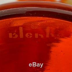 Blenko Architectural Decanter No. 588 Tangerine Art Glass (vase Amberina Rocket)