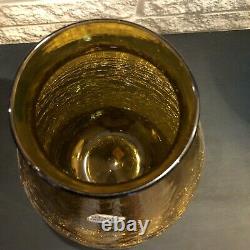 Blenko Art Glass 980l Amber Crackle Winslow Anderson Estate 11 1/2 Vase