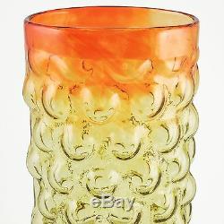 Blenko Art Glass Vase Amberina Bubble Par Iconic Designer Wayne Husted, C. 1960