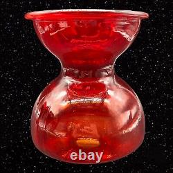 Blenko Red Uv Glows Uranium Vase Art Verre Vintage 6t 5,5w