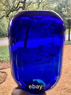Blenko Shepherd Vtg Modern Cobalt Blue Art Vase Vase Decanter Bouteille MCM 8016m