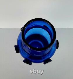 Blenko Vase #5935 Bleu Persan Blob 1959 Fait 1 An Seulement Vintage MID Century