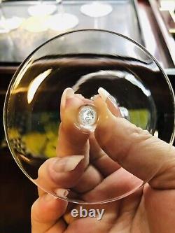 Bol carré rare en verre d'art clair de Murano avec tige de raisin, fait à la main, ensemble de 6