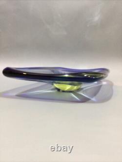 Bol de centre de table en verre d'art de studio