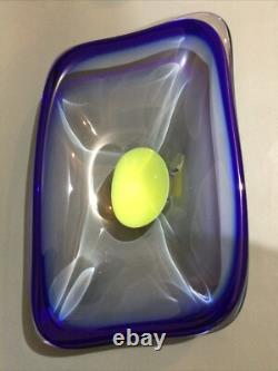 Bol de centre de table en verre d'art de studio