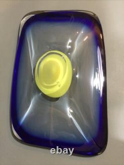 Bol de centre de table en verre d'art de studio