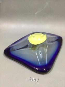 Bol de centre de table en verre d'art de studio