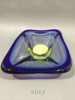 Bol de centre de table en verre d'art de studio