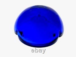 Bol en verre art vibrant bleu UFO de l'ère spatiale signé Murano Cenedese X BIG 1,7 kg