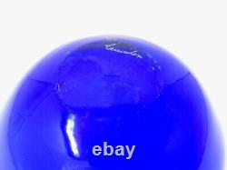 Bol en verre art vibrant bleu UFO de l'ère spatiale signé Murano Cenedese X BIG 1,7 kg