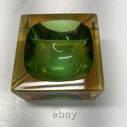 Bol en verre d’art Murano Sommerso italien vintage de Flavio Poli, vide-poche à pièces, milieu du siècle