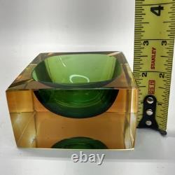 Bol en verre d’art Murano Sommerso italien vintage de Flavio Poli, vide-poche à pièces, milieu du siècle