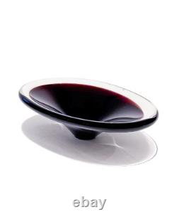 Bol en verre d'art de studio scandinave biomorphe clair et en violet cased du milieu du siècle