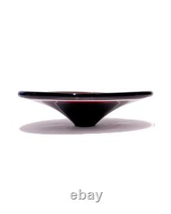 Bol en verre d'art de studio scandinave biomorphe clair et en violet cased du milieu du siècle