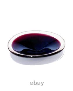 Bol en verre d'art de studio scandinave biomorphe clair et en violet cased du milieu du siècle