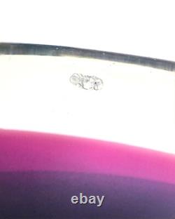 Bol en verre d'art de studio scandinave biomorphe clair et en violet cased du milieu du siècle