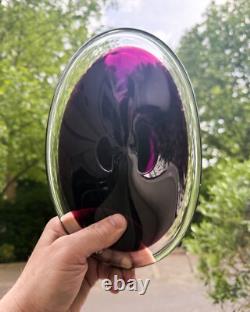 Bol en verre d'art de studio scandinave biomorphe clair et en violet cased du milieu du siècle