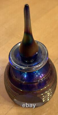 Bouteille de parfum en verre d'art bleu cobalt soufflé à la main de style vintage 6