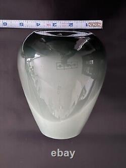 CAITHNESS Rare Green Touchstone Art Glass Vase Fabriqué en Écosse