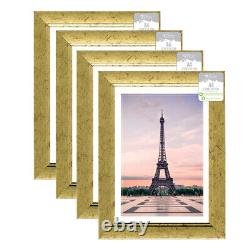 Cadre photo en bois doré classique en verre pour certificats, lot en gros d'achat de A4