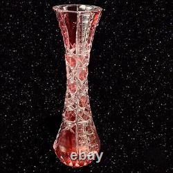 Caesar Crystal Bohemiae Czech Hand Cut Lead Plus De 24% Crystal Bud Vase 8t 2.25w