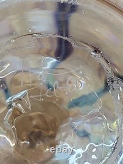 Carafe en verre artistique à plume tirée signée (H L fév. 1980) Houtson Lamp 8,5