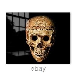 Carreau de dosseret en verre de cuisine de toute taille Crâne humain Photo d'art sombre