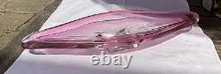 Centrepiece en cristal rose signé Vintage Val St Lambert Dish Bowl Retro