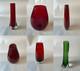 Collection De Verre Britannique Whitefriars X6 Bourgeon Goutte D&rsquo;eau &agrave; Fossettes Ovale Tricorn Hambone