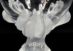Cristal Lalique Bagheera Claw Art Glass Vase Pedestal Bowl Authentique