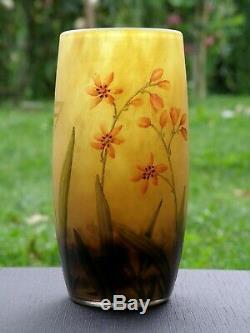 Daum Nancy Art Nouveau Splendid Cameo Vase Fleurs Décor