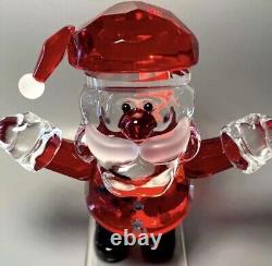 Décor de Noël Santa Claus Figurine en verre d'art de 7 pouces de hauteur avec des détails incroyables - neuf