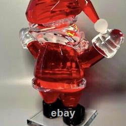 Décor de Noël Santa Claus Figurine en verre d'art de 7 pouces de hauteur avec des détails incroyables - neuf