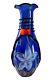 Énorme Vase En Verre D'art Murano Italie Multicolore Bleu Cobalt Floral De 43 Cm, 17 4kg