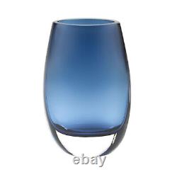 Élégant et moderne vase en verre d'art de style Murano coloré en bleu nuit