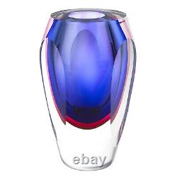 Élégant vase en verre d'art décoratif de style moderne Murano Astra, 6 pouces